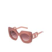 Roze Zonnebril met Originele Accessoires Valentino , Pink , Dames