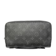 Pre-owned Canvas wallets Louis Vuitton Vintage , Gray , Heren