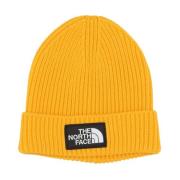 Summit Gold Logo Box Beanie The North Face , Yellow , Dames