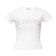 T-shirt met logo Blumarine , White , Dames