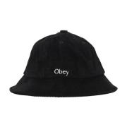 Zwarte Cord Bucket Hat Streetwear Obey , Black , Heren