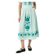 Rok met met de hand geborduurde zijden details Ila Antik Batik , Blue ...