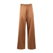 Satin Wide Leg Trousers Nenette , Brown , Dames