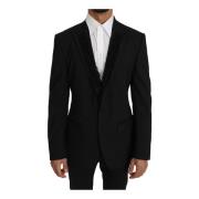 Martini Blazer Jas Slim Fit Dolce & Gabbana , Black , Heren