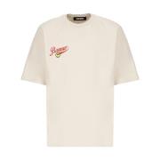 Natuurlijke Katoenen Crew Neck T-shirt Barrow , Beige , Heren