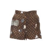 Pre-owned Fabric bottoms Louis Vuitton Vintage , Brown , Dames