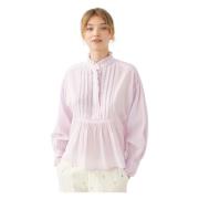 Katoenen voile Victoriaanse stijl blouse Anna Antik Batik , Pink , Dam...