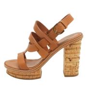 Pre-owned Leather sandals Sergio Rossi Pre-owned , Brown , Dames
