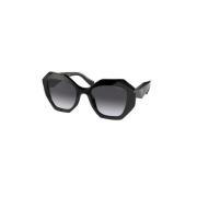 Zwarte Frame Zonnebril voor Vrouwen Prada , Black , Dames