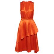 Pre-owned Satin dresses Givenchy Pre-owned , Orange , Dames