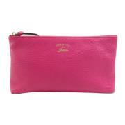 Pre-owned Leather clutches Gucci Vintage , Pink , Dames