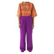 Katoenen poplin cargobroek Onderkant Antik Batik , Purple , Dames