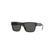 Zwarte Frame Stijlvolle Zonnebril voor Mannen Versace , Black , Heren