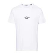 Grafische Logo T-shirt Wit Stone Island , White , Heren