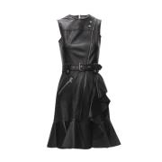 Pre-owned Leather dresses Alexander McQueen Pre-owned , Black , Dames