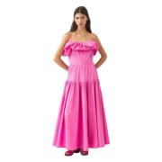 Off-shoulder maxi jurk Pop Antik Batik , Pink , Dames