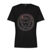 T-shirt met logo Versace , Black , Dames