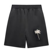Shorts met logo Palm Angels , Gray , Heren