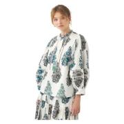 Pofmouw printblouse Muguet Antik Batik , White , Dames