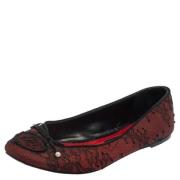 Pre-owned Lace flats Carolina Herrera Pre-owned , Red , Dames