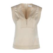 Sleeveless Tops Genny , Beige , Dames