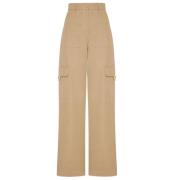 Wide Trousers Valentino , Brown , Dames