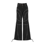 Wide Trousers Versace Jeans Couture , Black , Dames