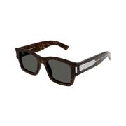 Vierkante zonnebril met grijze lenzen Saint Laurent , Brown , Dames
