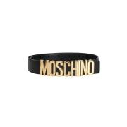 Zwart Logo Riem Herfst Winter Seizoen Moschino , Black , Heren