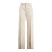 Wide Trousers 7 For All Mankind , Beige , Dames