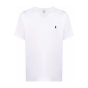 Witte Katoenen V-Hals Polo Shirt Ralph Lauren , White , Heren