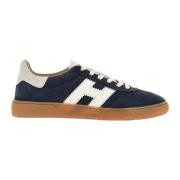 Blauwe Leren Coole Sneakers Hogan , Blue , Heren