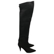 Pre-owned Suede boots Yves Saint Laurent Vintage , Black , Dames
