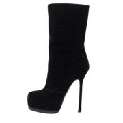 Pre-owned Velvet boots Yves Saint Laurent Vintage , Black , Dames
