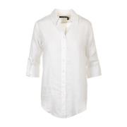 Karrie Lange Mouw Wit Overhemd Ralph Lauren , White , Dames