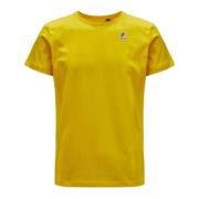 Basis Katoenen T-Shirt K-Way , Yellow , Heren