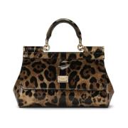 Sicily Leopard-Print Tas Dolce & Gabbana , Multicolor , Dames