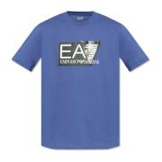T-shirt met logo Emporio Armani EA7 , Blue , Heren