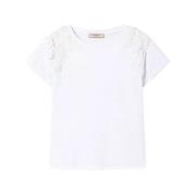 Bloemen Patch T-shirt Twinset , White , Dames