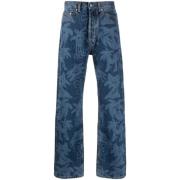 Jeans met palmboomprint Palm Angels , Blue , Heren