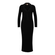 Gebreide Jurk met Cut-Outs Hugo Boss , Black , Dames