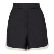 Zachte wolblend tweekleurige shorts MVP wardrobe , Black , Dames