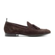 Handgemaakte Bruine Suède Loafer Schoenen Green George , Brown , Heren