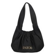 Zwarte Satijnen Hobo Handtas Patou , Black , Dames