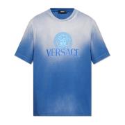 T-shirt met logo Versace , Blue , Heren