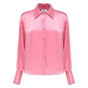 Elegante Viscose Shirt met Hoge Manchet MVP wardrobe , Pink , Dames