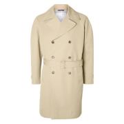 Zand Trenchcoat Dubbele Breasted Selected Homme , Beige , Heren