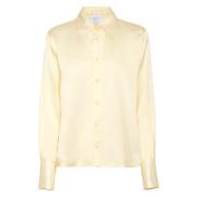 Grand Ribaud Viscose Shirt met Hoge Manchet MVP wardrobe , Beige , Dam...