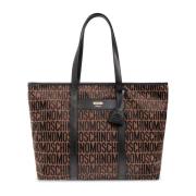 Shopper tas met monogram Moschino , Brown , Dames