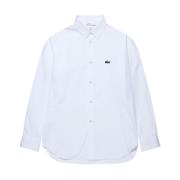 Lacoste Logo-Patch Katoenen Overhemd Comme des Garçons , White , Heren